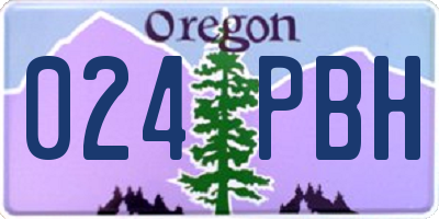 OR license plate 024PBH