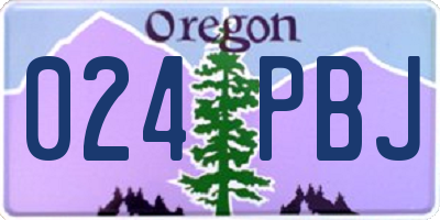 OR license plate 024PBJ