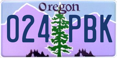 OR license plate 024PBK