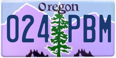 OR license plate 024PBM