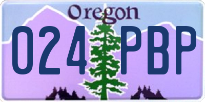 OR license plate 024PBP
