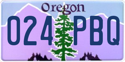 OR license plate 024PBQ