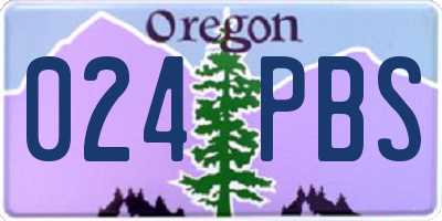 OR license plate 024PBS