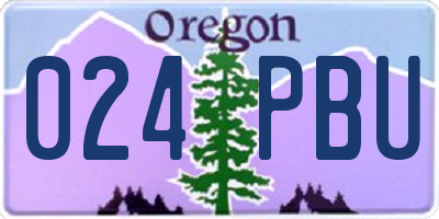 OR license plate 024PBU