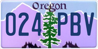 OR license plate 024PBV