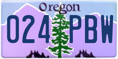 OR license plate 024PBW