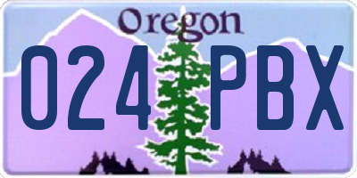 OR license plate 024PBX