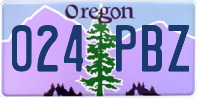 OR license plate 024PBZ