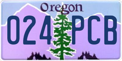 OR license plate 024PCB