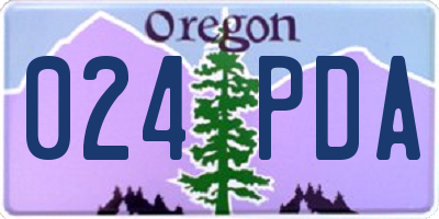 OR license plate 024PDA