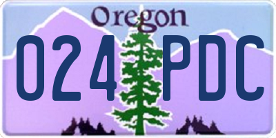 OR license plate 024PDC
