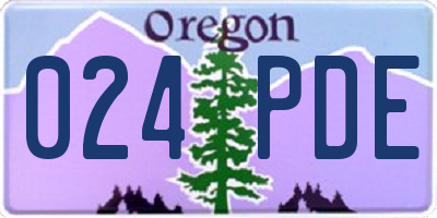 OR license plate 024PDE
