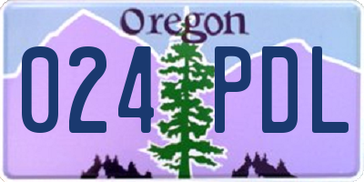 OR license plate 024PDL
