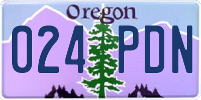 OR license plate 024PDN