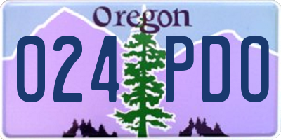 OR license plate 024PDO