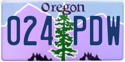 OR license plate 024PDW