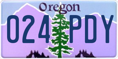 OR license plate 024PDY