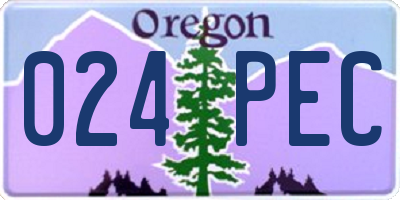 OR license plate 024PEC