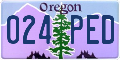 OR license plate 024PED