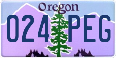 OR license plate 024PEG