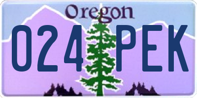 OR license plate 024PEK