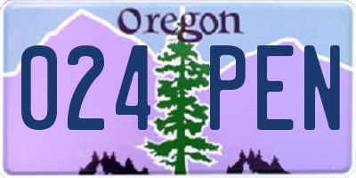 OR license plate 024PEN