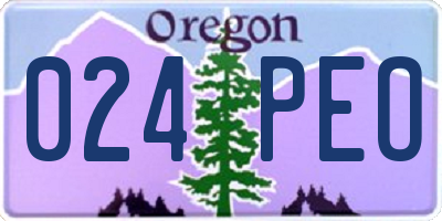 OR license plate 024PEO
