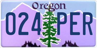 OR license plate 024PER