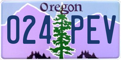 OR license plate 024PEV