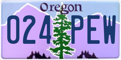 OR license plate 024PEW