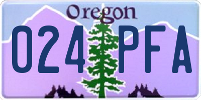 OR license plate 024PFA