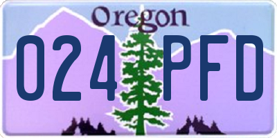 OR license plate 024PFD