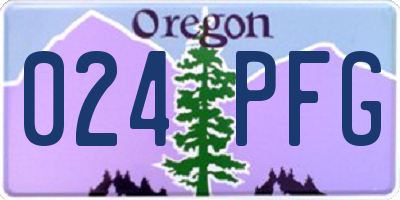 OR license plate 024PFG