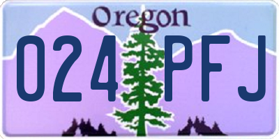 OR license plate 024PFJ