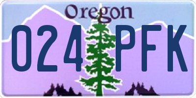 OR license plate 024PFK