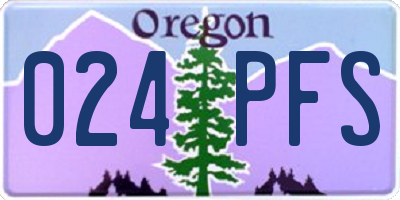 OR license plate 024PFS