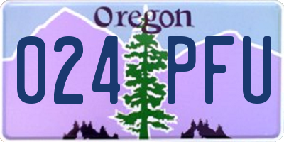 OR license plate 024PFU