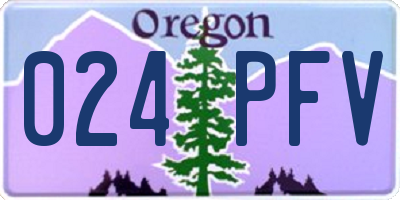 OR license plate 024PFV