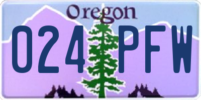 OR license plate 024PFW