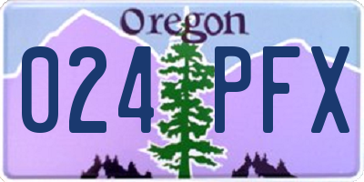 OR license plate 024PFX