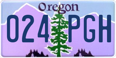 OR license plate 024PGH
