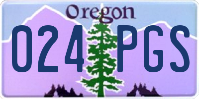 OR license plate 024PGS