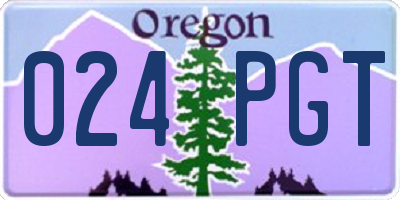 OR license plate 024PGT