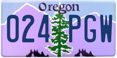 OR license plate 024PGW