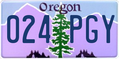 OR license plate 024PGY