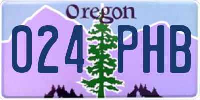 OR license plate 024PHB