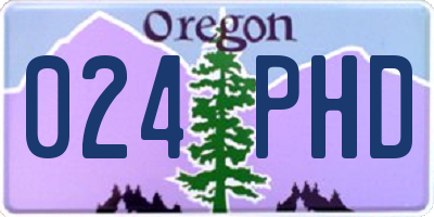 OR license plate 024PHD