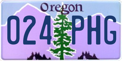 OR license plate 024PHG