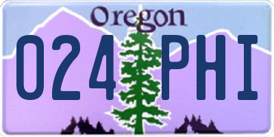 OR license plate 024PHI