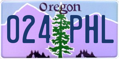 OR license plate 024PHL